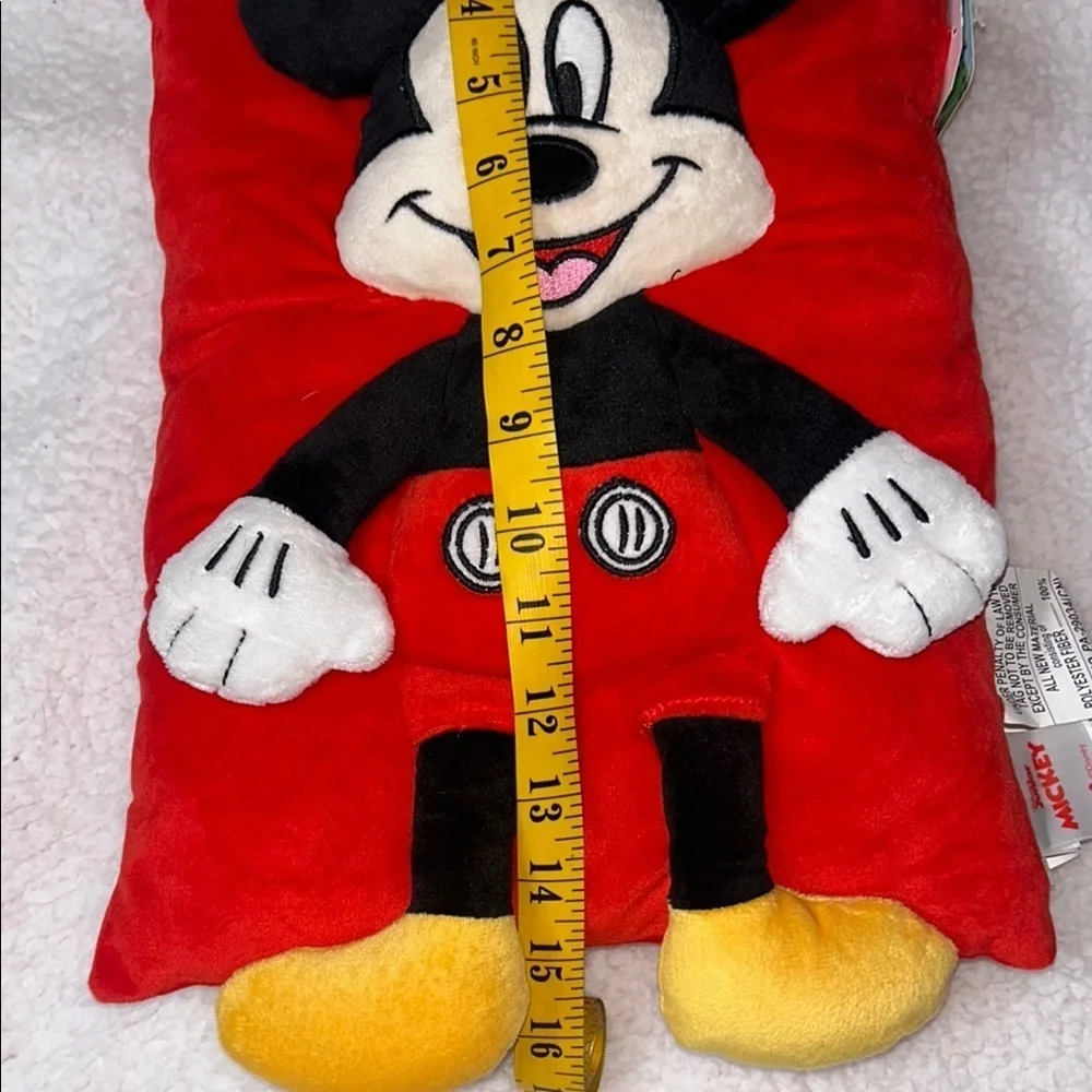 Mickey Mouse Red and Black Decorative Pillow with Cartoon Design